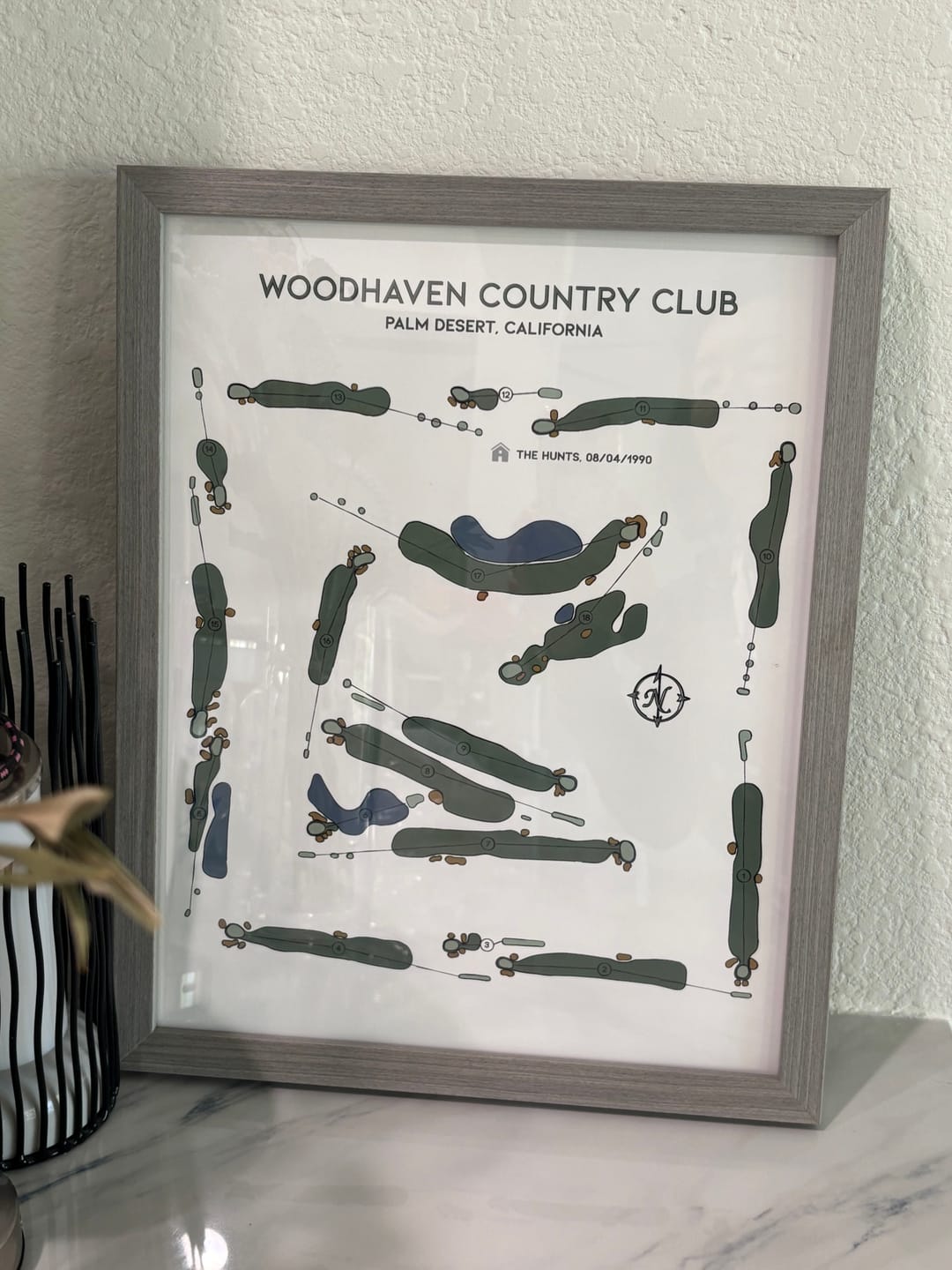Customer photo review of Offset Sketch Golf Course Map Print