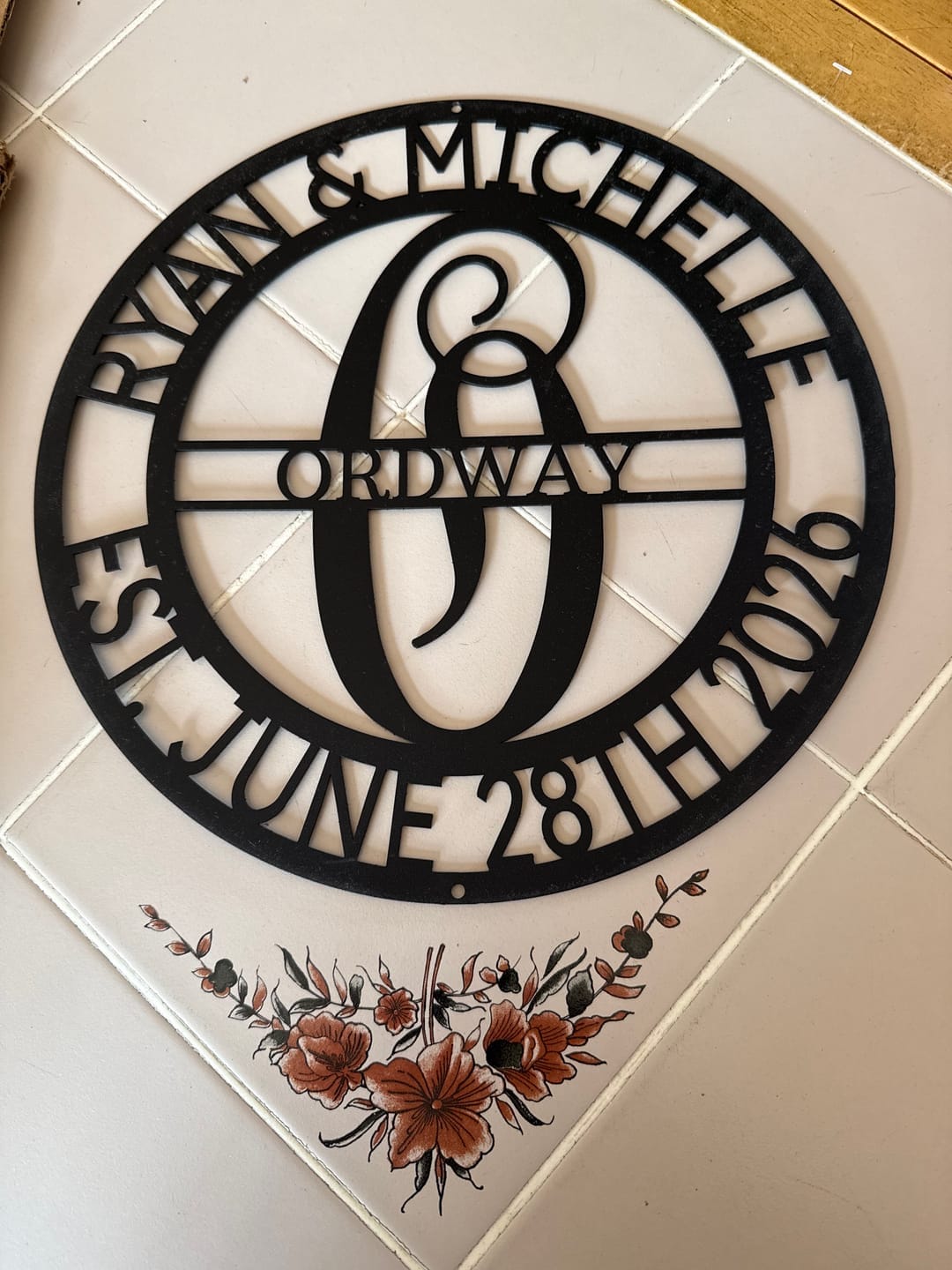 Customer photo review of Elaborate Name - Steel Sign