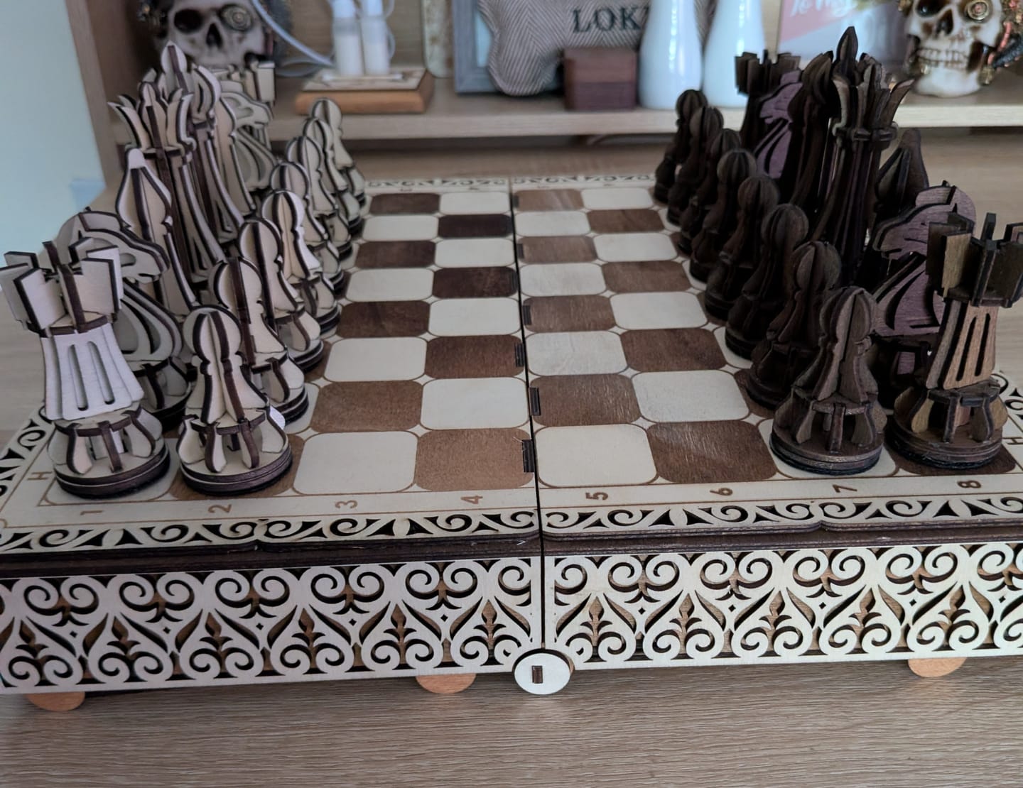 Customer photo review of Laser Cut Chess Board SVG