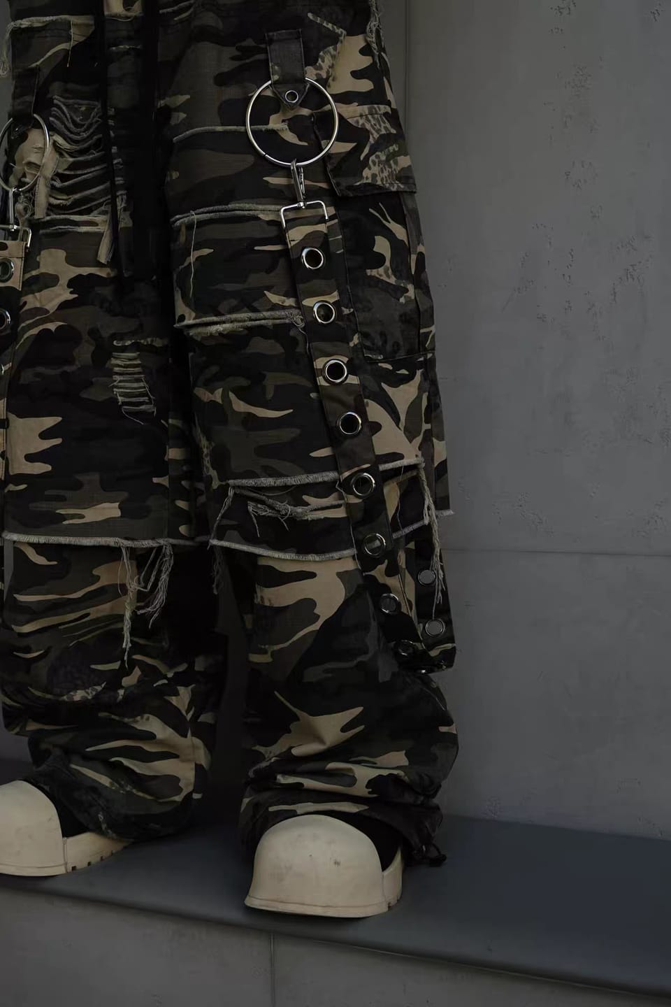 Customer photo review of The Vintage Wash Distressed Camo Pant