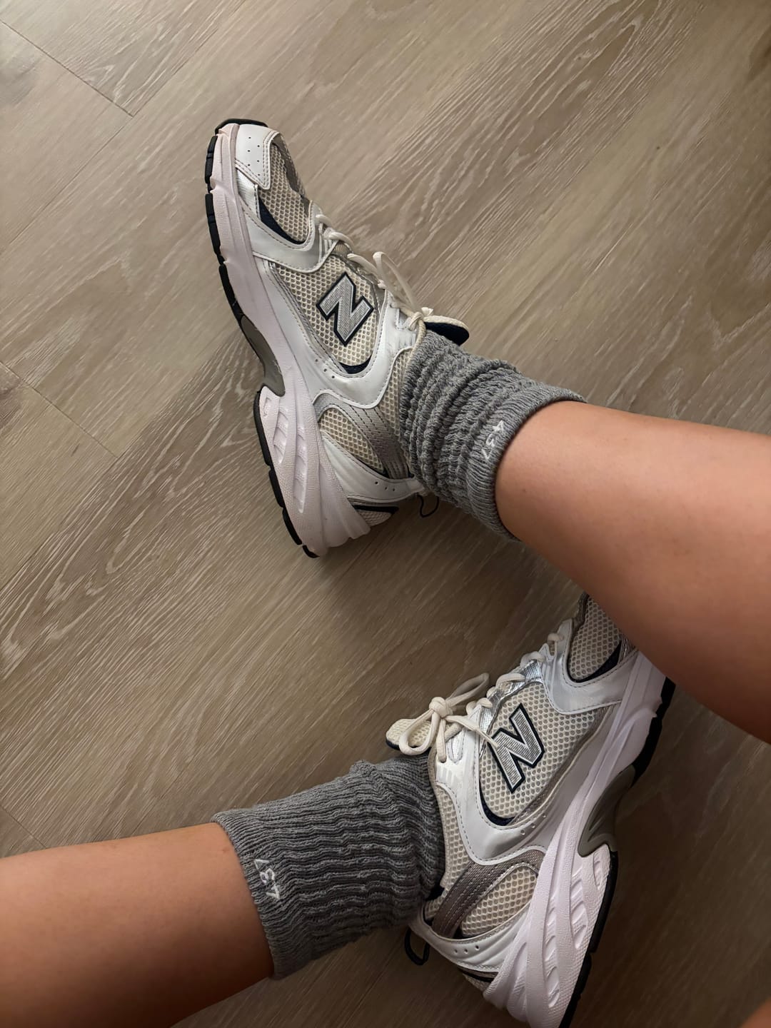 Customer photo review of The Scrunchie Sock Heather Grey