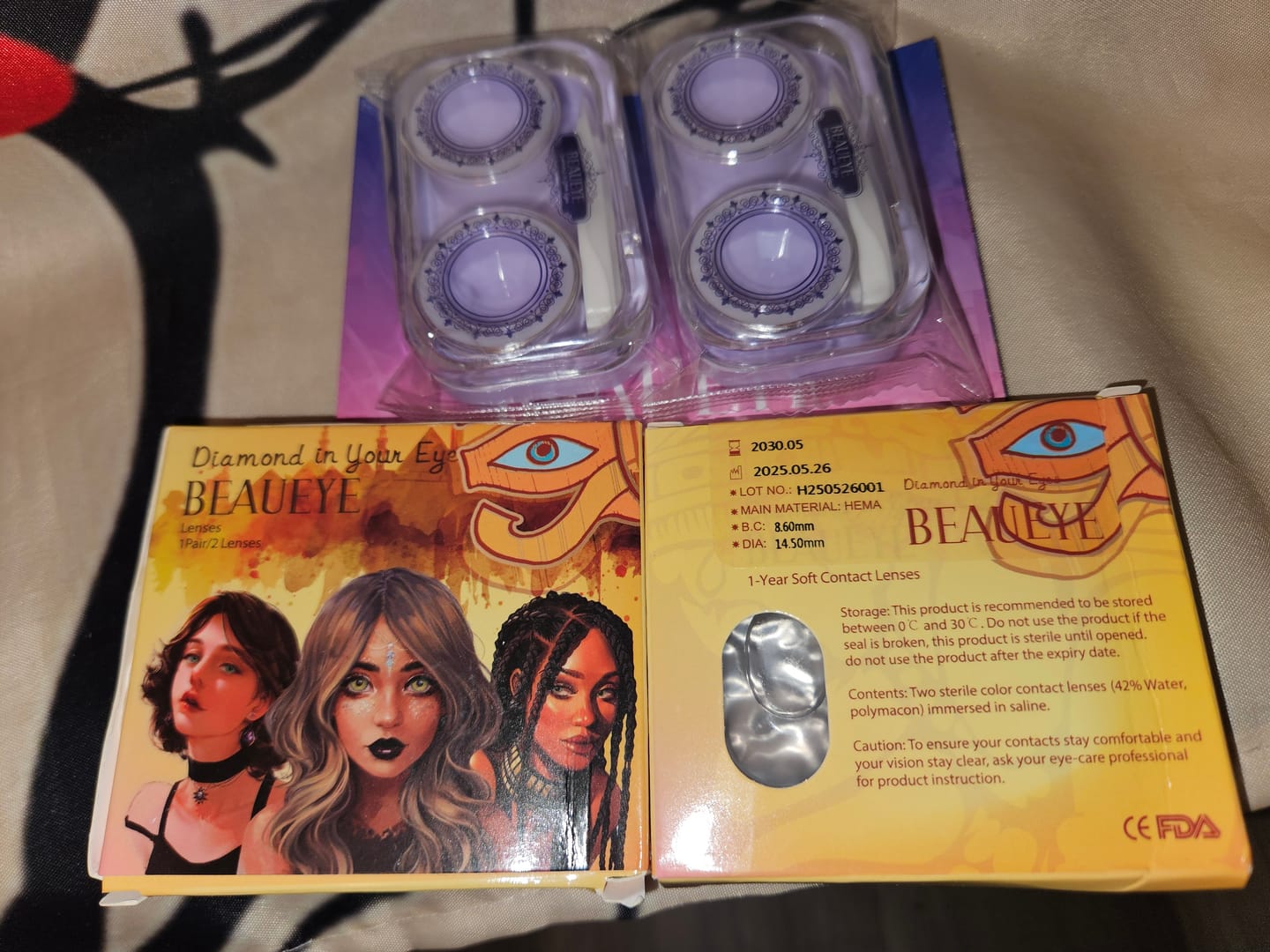 Customer photo review of Cosplay Heart Shake Gray Colored Contact Lenses