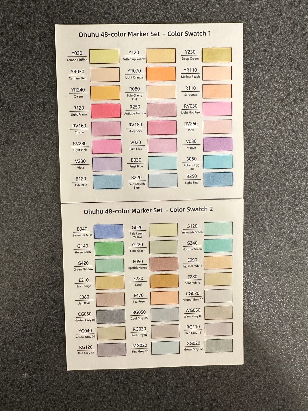 Customer photo review of Ohuhu Honolulu 48 Pastel Colors Dual Tips Alcohol Art Markers-Sweetness (New Color Codes)