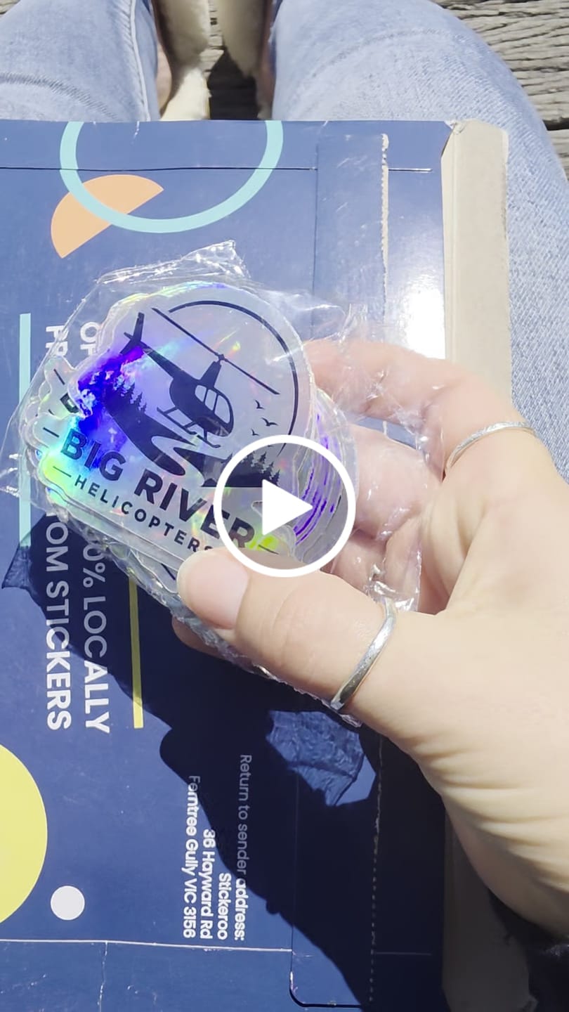 Customer video review of Custom Die Cut Stickers - Holographic