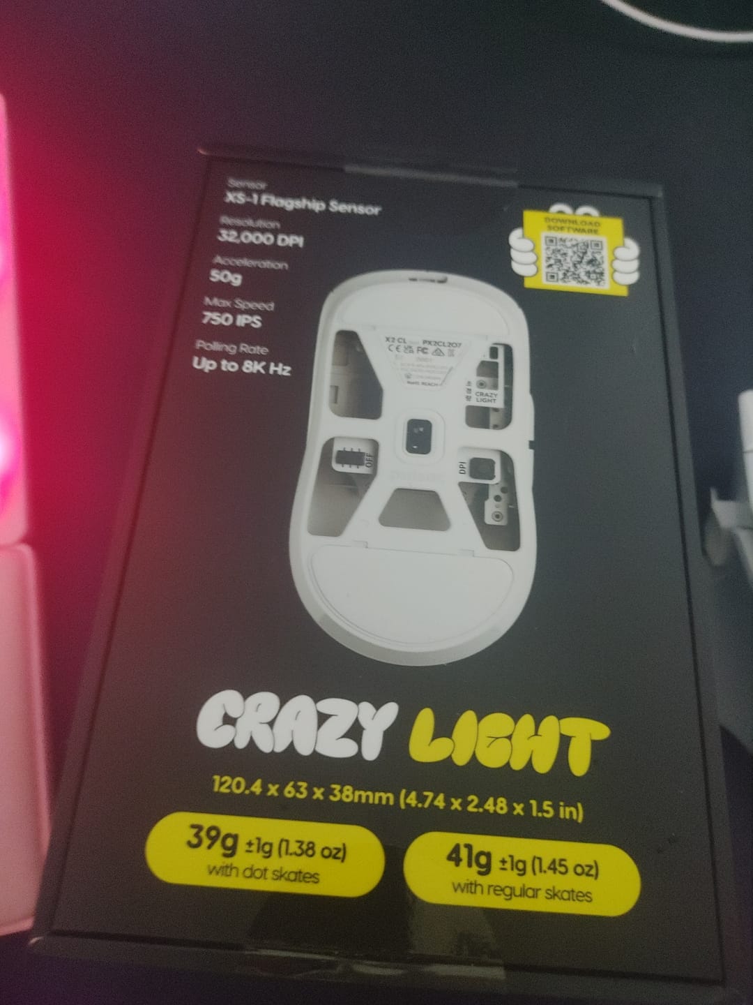 Customer photo review of Pulsar X2 CrazyLight Gaming Mouse - Medium (Size 2)