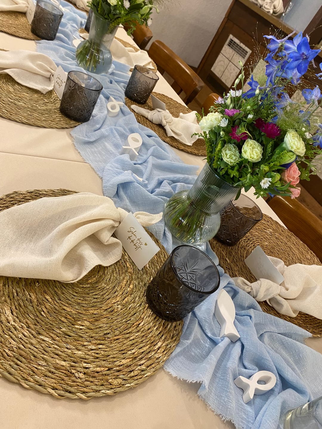 Customer photo review of RETRO 40cm Tischläufer | Musselin Tischdecke | Hochzeitsdinner