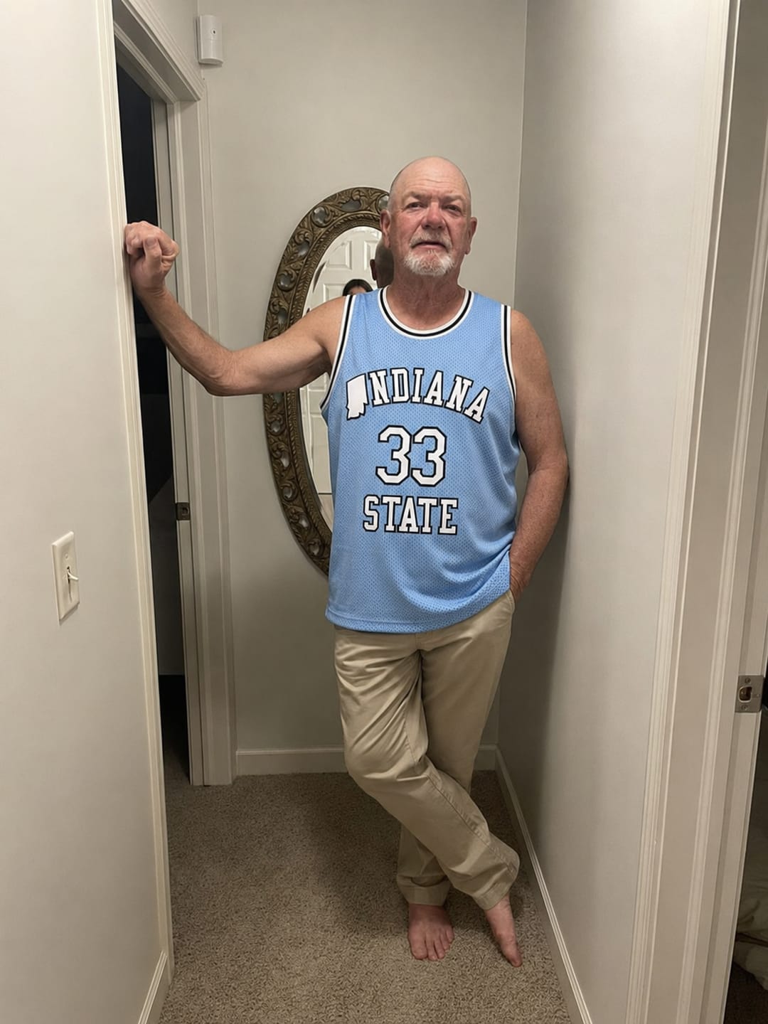 Customer photo review of Larry Bird Indiana State Basketball College Jersey
