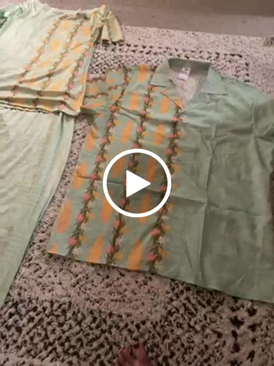 Customer video review of Hawaii Shell Tiare Anthurium Heliconia Lei Couples Matching Puletasi and Hawaiian Shirt With Tapa Pattern Baby Green LT05