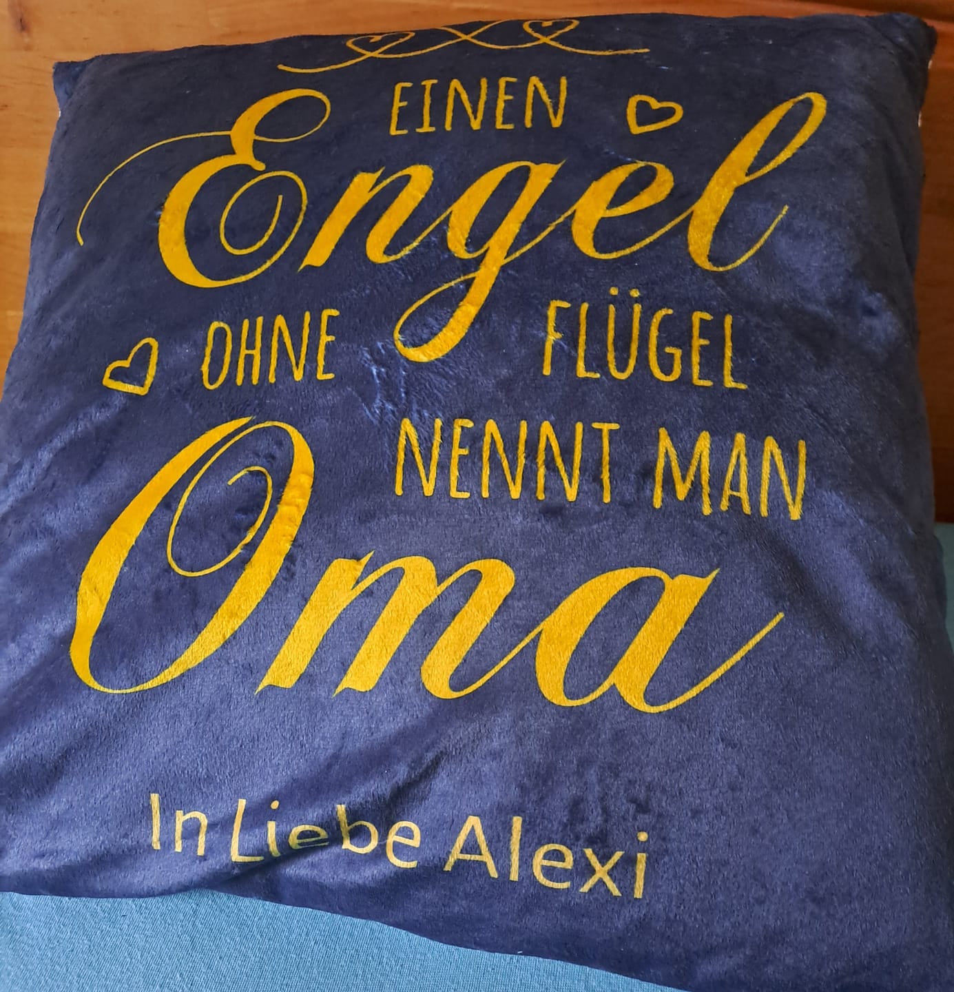 Customer photo review of Engel ohne Flügel - Großeltern-Kissen
