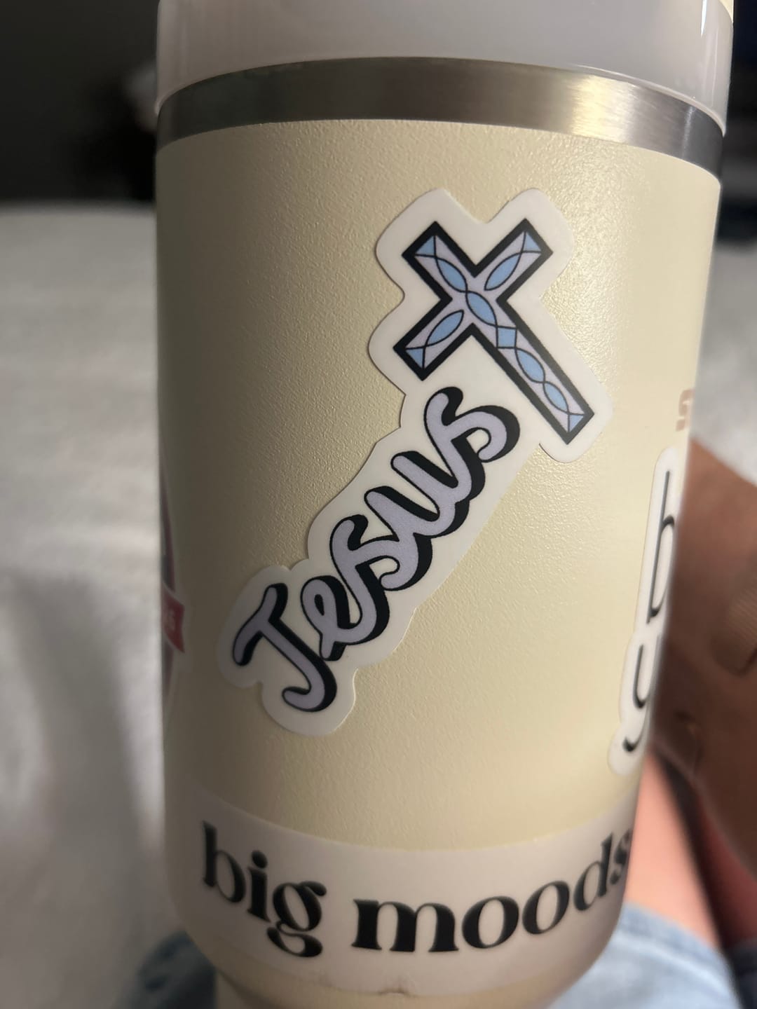Customer photo review of Jesus with Cross Sticker