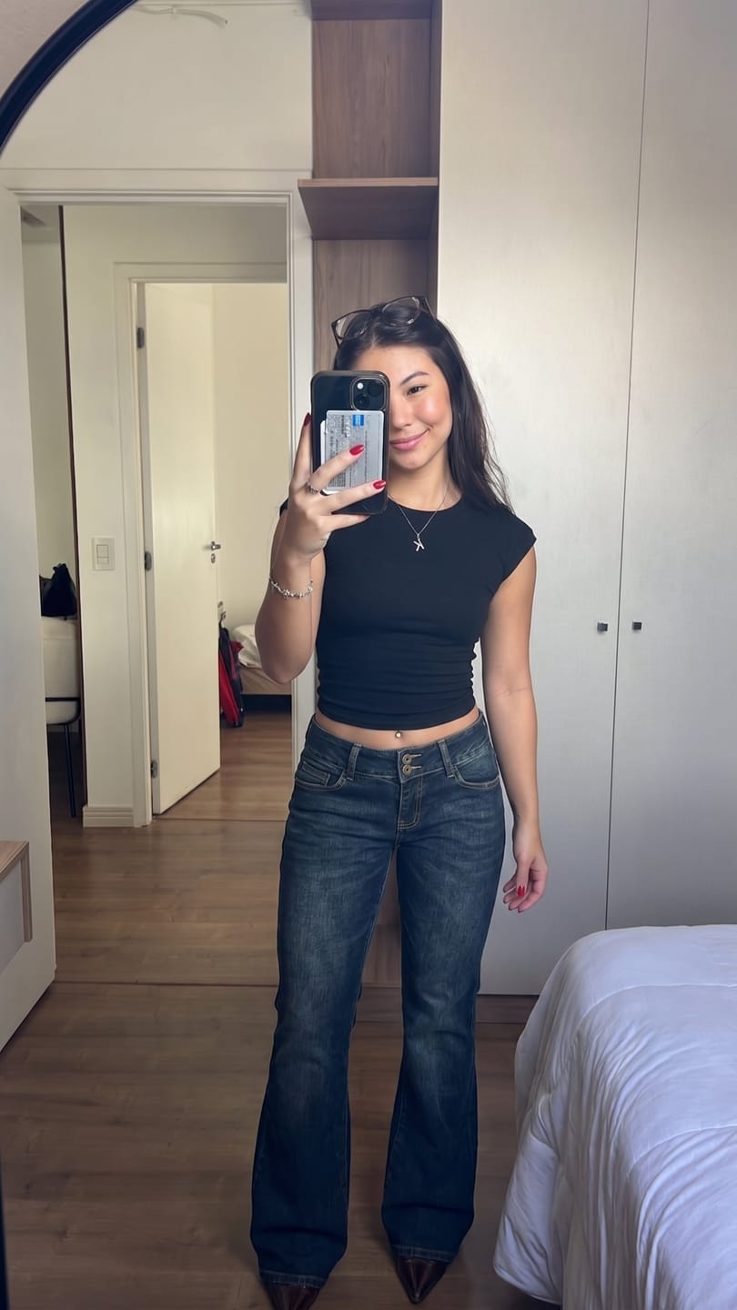 Customer photo review of Retro Düşük Bel Kot Pantolon