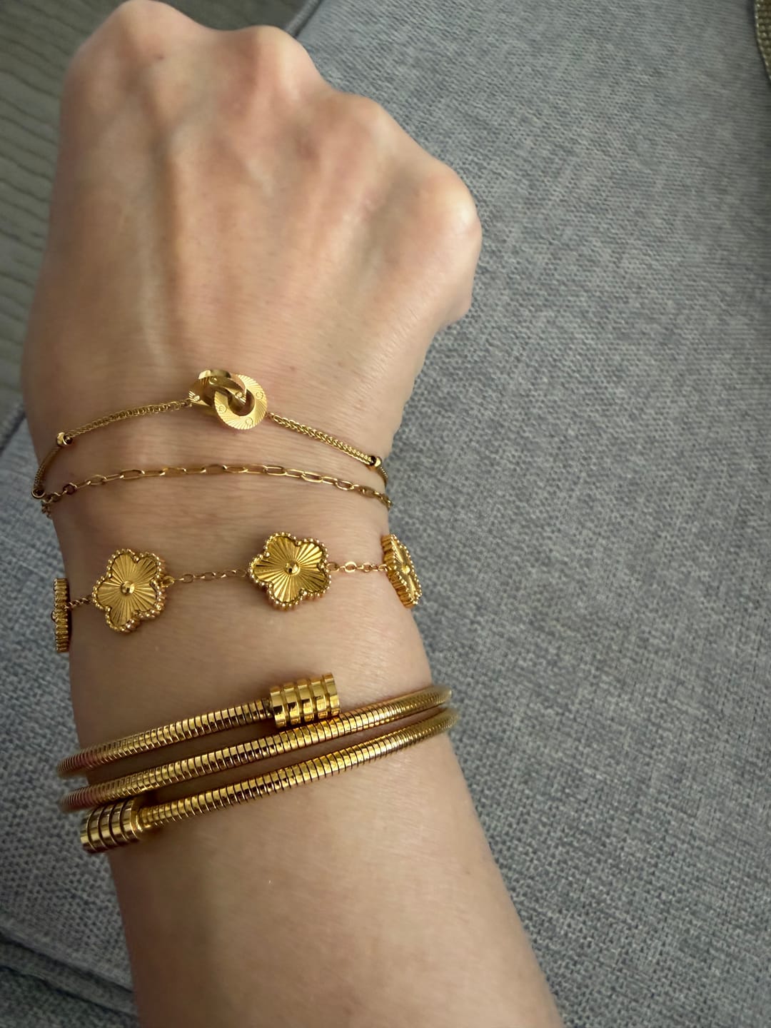 Customer photo review of Twisted Gold Bracelet