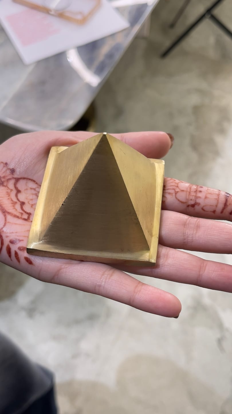 Customer photo review of Solid Brass Pyramid Vastu Remedy for North West Direction Balance, Health, Wealth and Positive Energy Support for Entrance, Kitchen and Home Spaces | 7.6 cm | 600 g