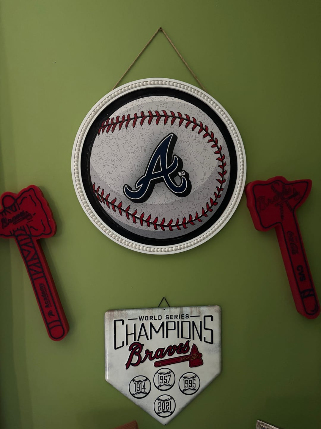 Customer photo review of Atlanta Braves™ Baseball Wooden Puzzle