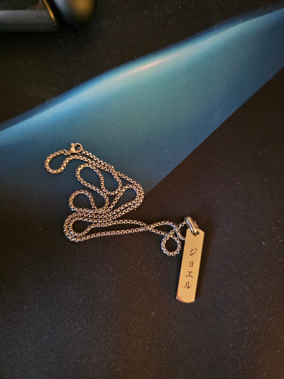 Customer photo review of Collier Japonais Gravé Homme