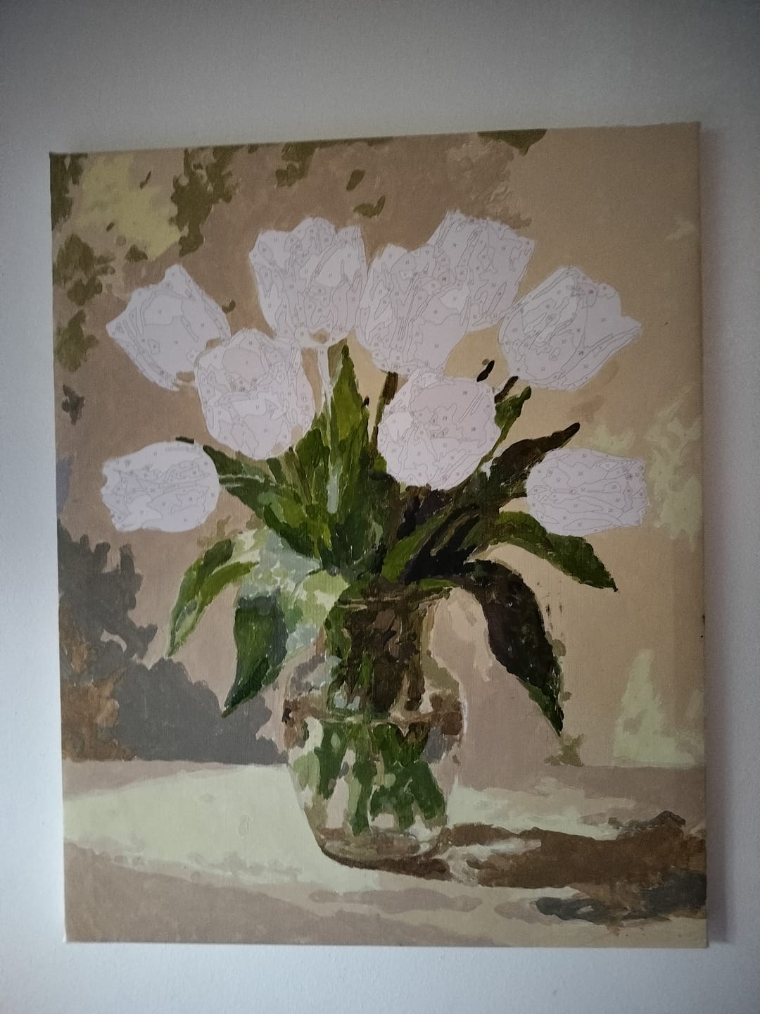 Customer photo review of Pink Tulips in Vase 40x50cm - Paint By Numbers