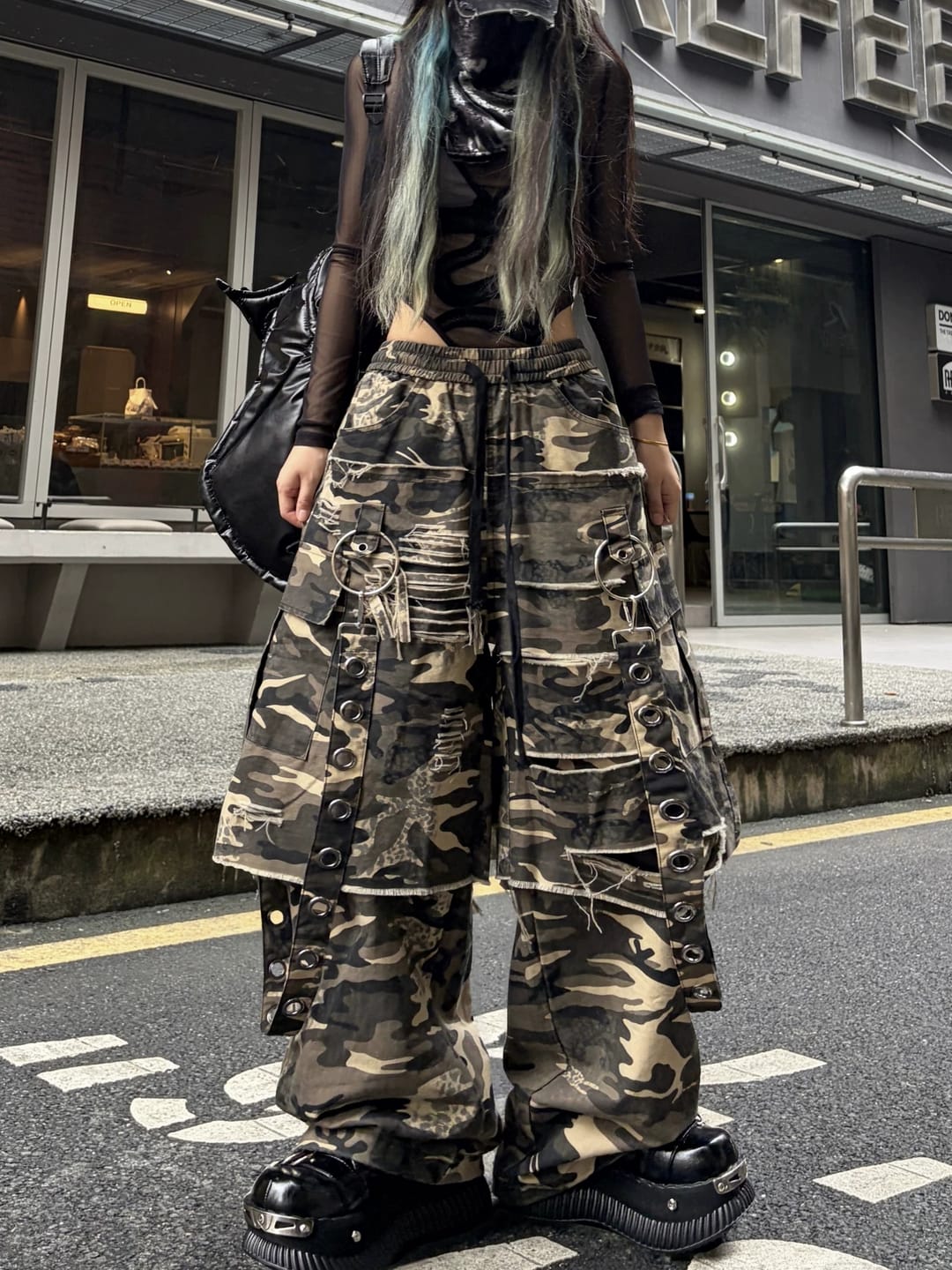 Customer photo review of The Vintage Wash Distressed Camo Pant
