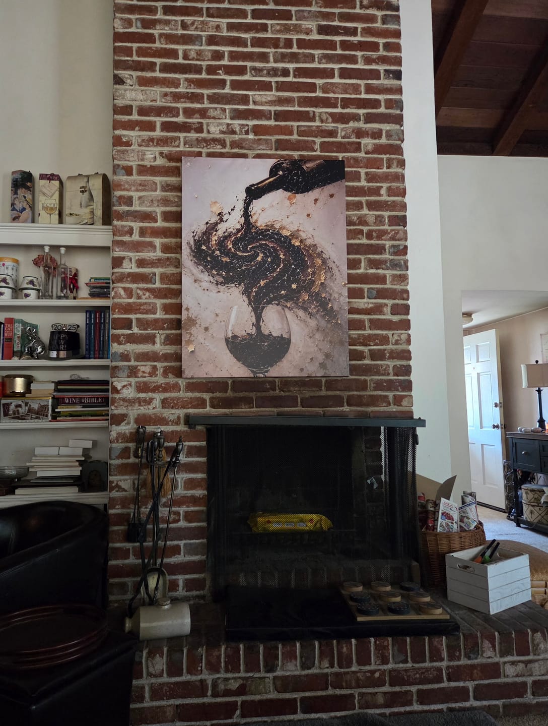 Customer photo review of The Last Pour — Modern Wine & Gold Statement Canvas | Surreal Luxury Wall Art