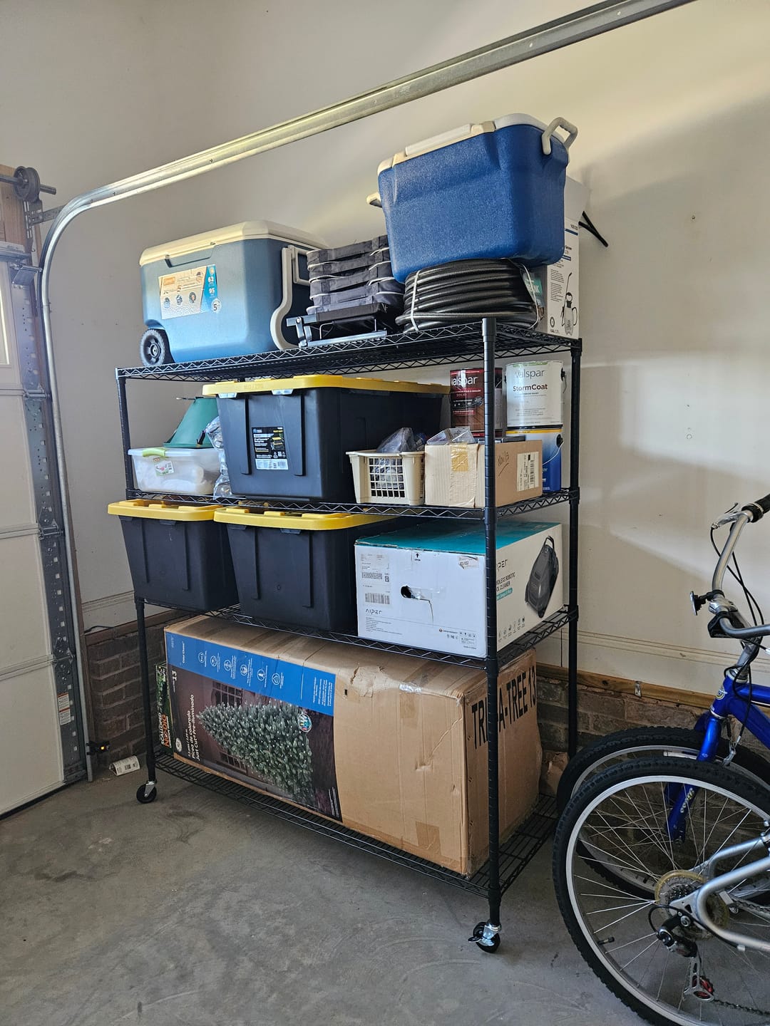 Customer photo review of Reibii 60" W × 24" D Wire Storage Shelves, Rolling heavy duty shelves, Adjustable Metal Shelves Load 2878 lbs,Storage Shelves for Garage Closet Pantry Basement