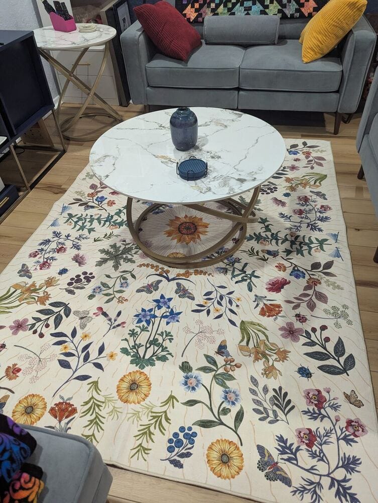 Customer photo review of Rug – Boho Botanical Floral – Warm Beige