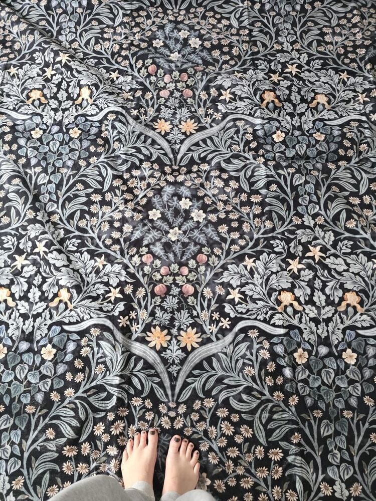 Customer photo review of Rug – Maximalism Vintage French Floral – Sage Mist