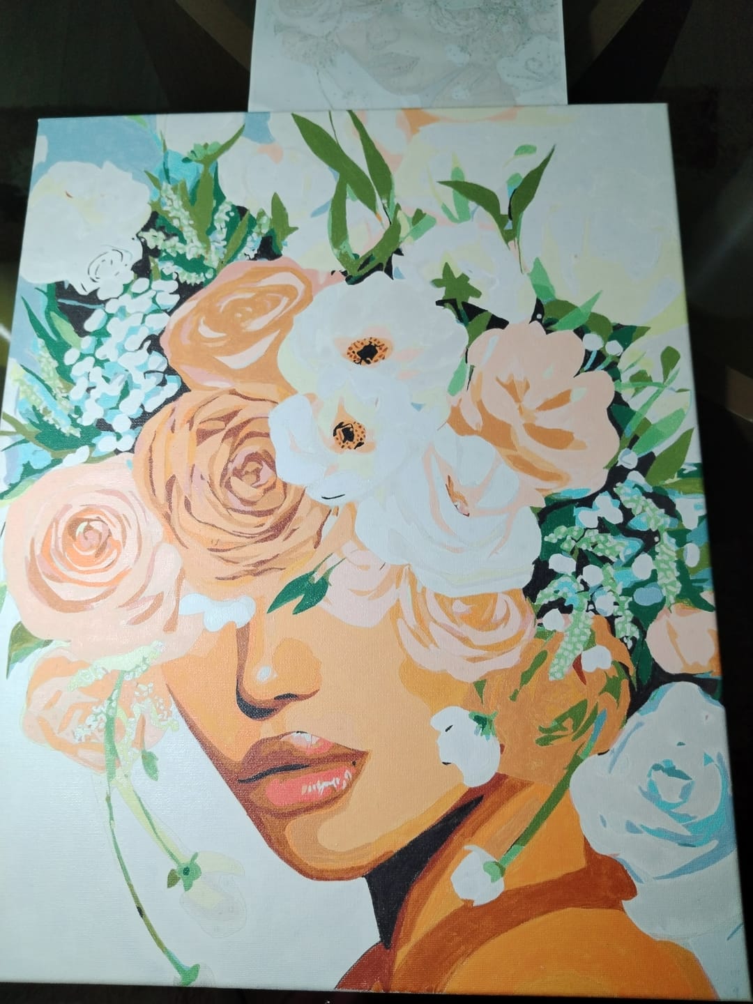 Customer photo review of Velo de rosas (Pintura por Números) 40x50 cm