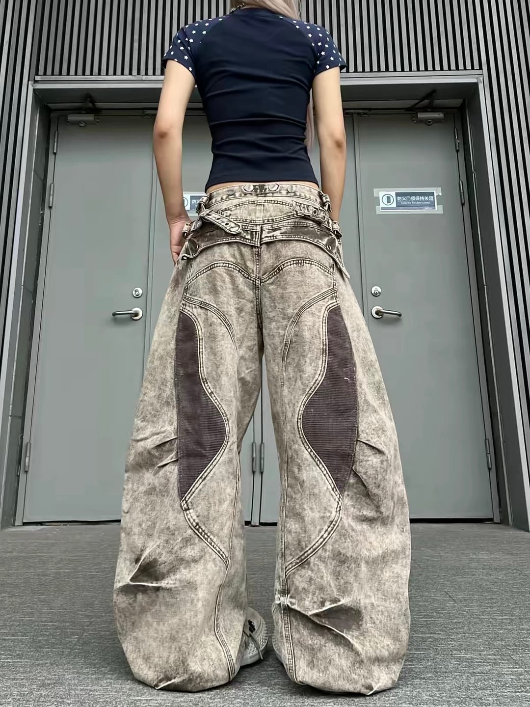Customer photo review of The Asymmetrical Double-Waist Deconstructed Denim