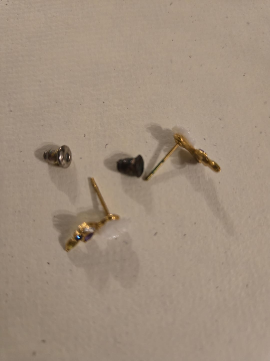 Customer photo review of Crystal White Blossom Earrings