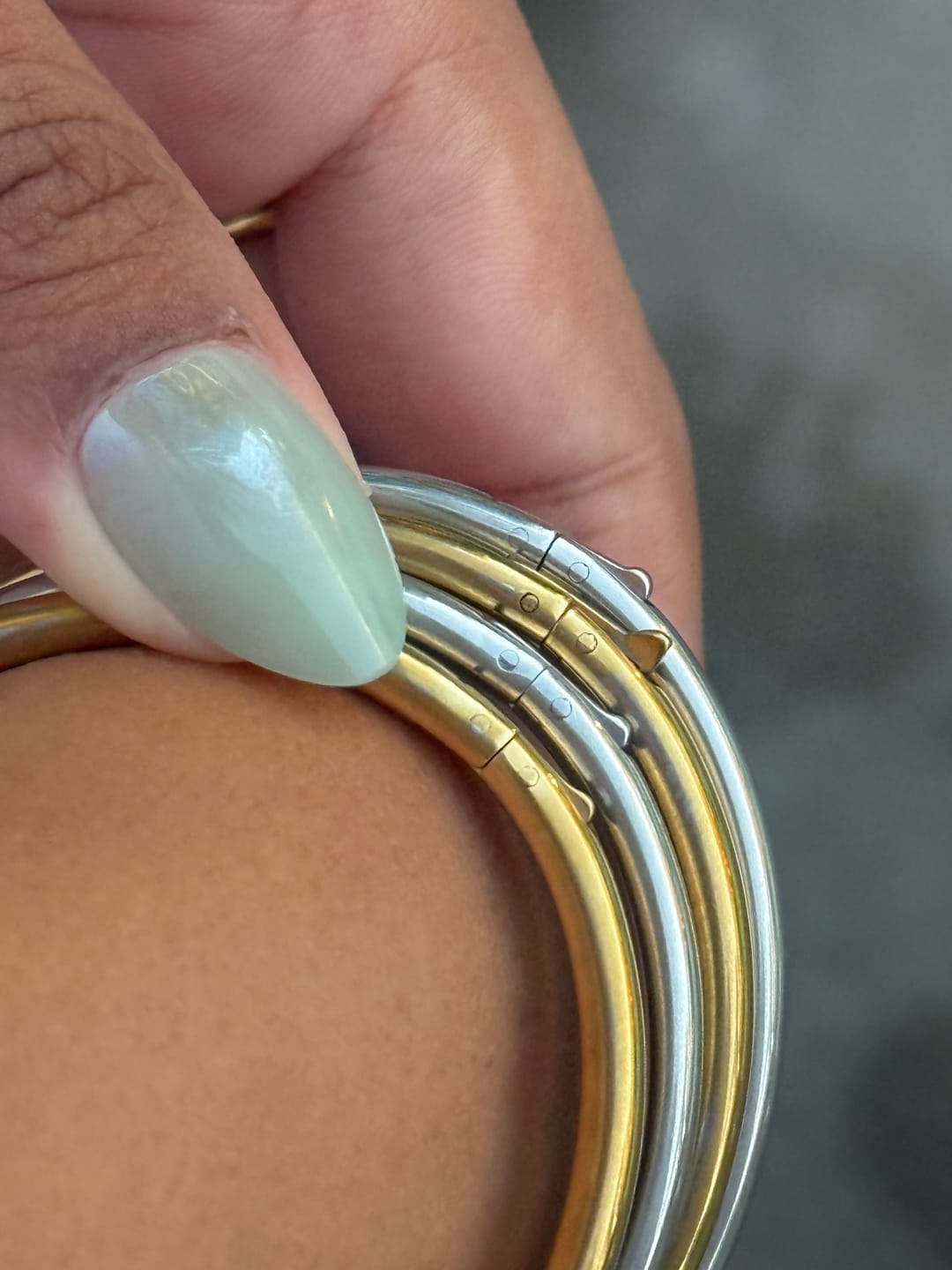 Customer photo review of Everyday Stackable Halo Bangle