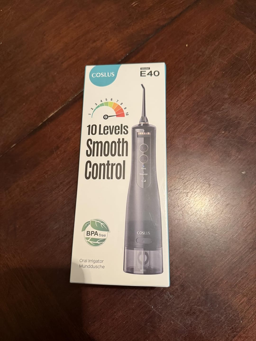 Customer photo review of COSLUS E40 10-Level Dial Pressure Control Water Flosser