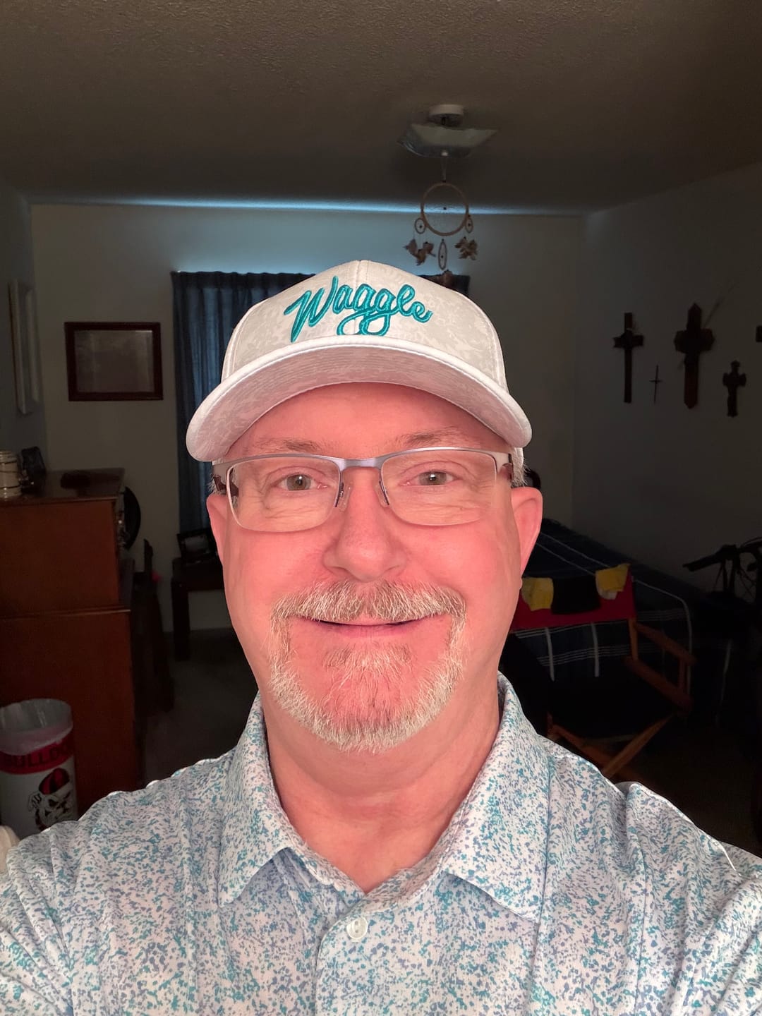 Customer photo review of Waggle Brand Hat - Tropic Breeze