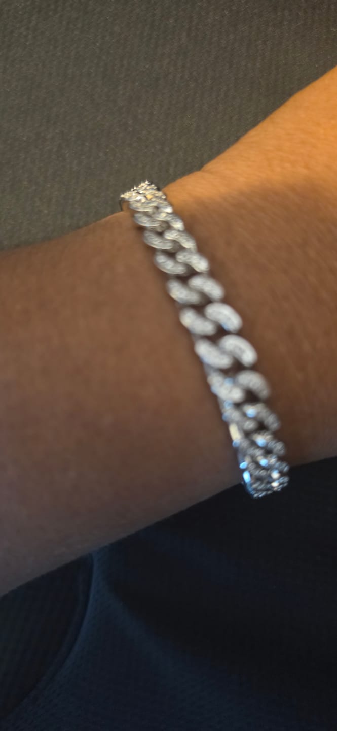 Customer photo review of Mens Iced Cuban Link Bracelet - 8mm