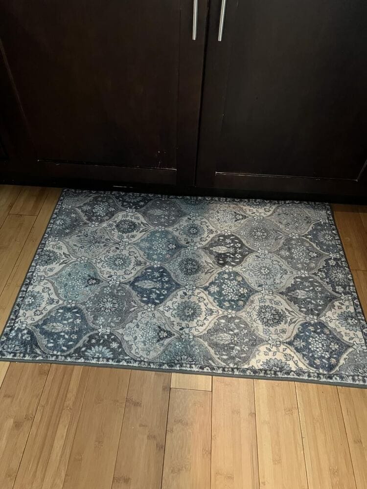 Customer photo review of Rug – Ultra-thin Vintage Floral Moroccan Trellis And – Faded Rose