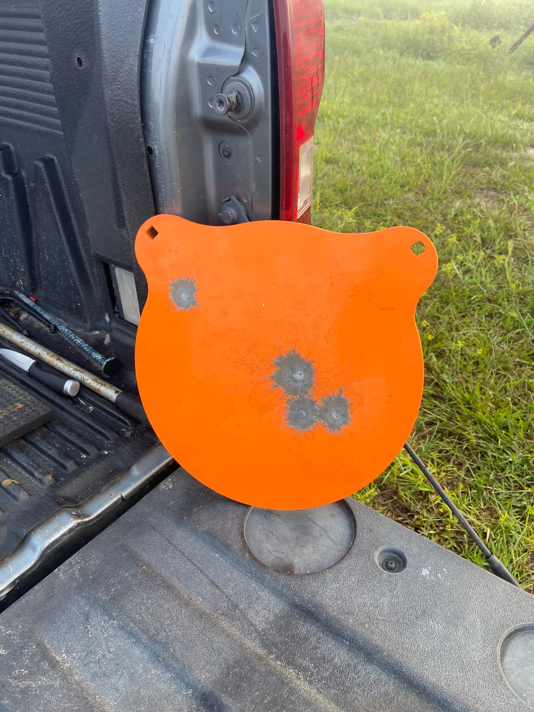 Customer photo review of 12" X 1/2" AR500 Steel Gong Shooting Target