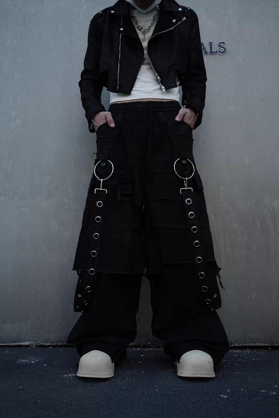 Customer photo review of Industrial Fringe Darkwear Jeans