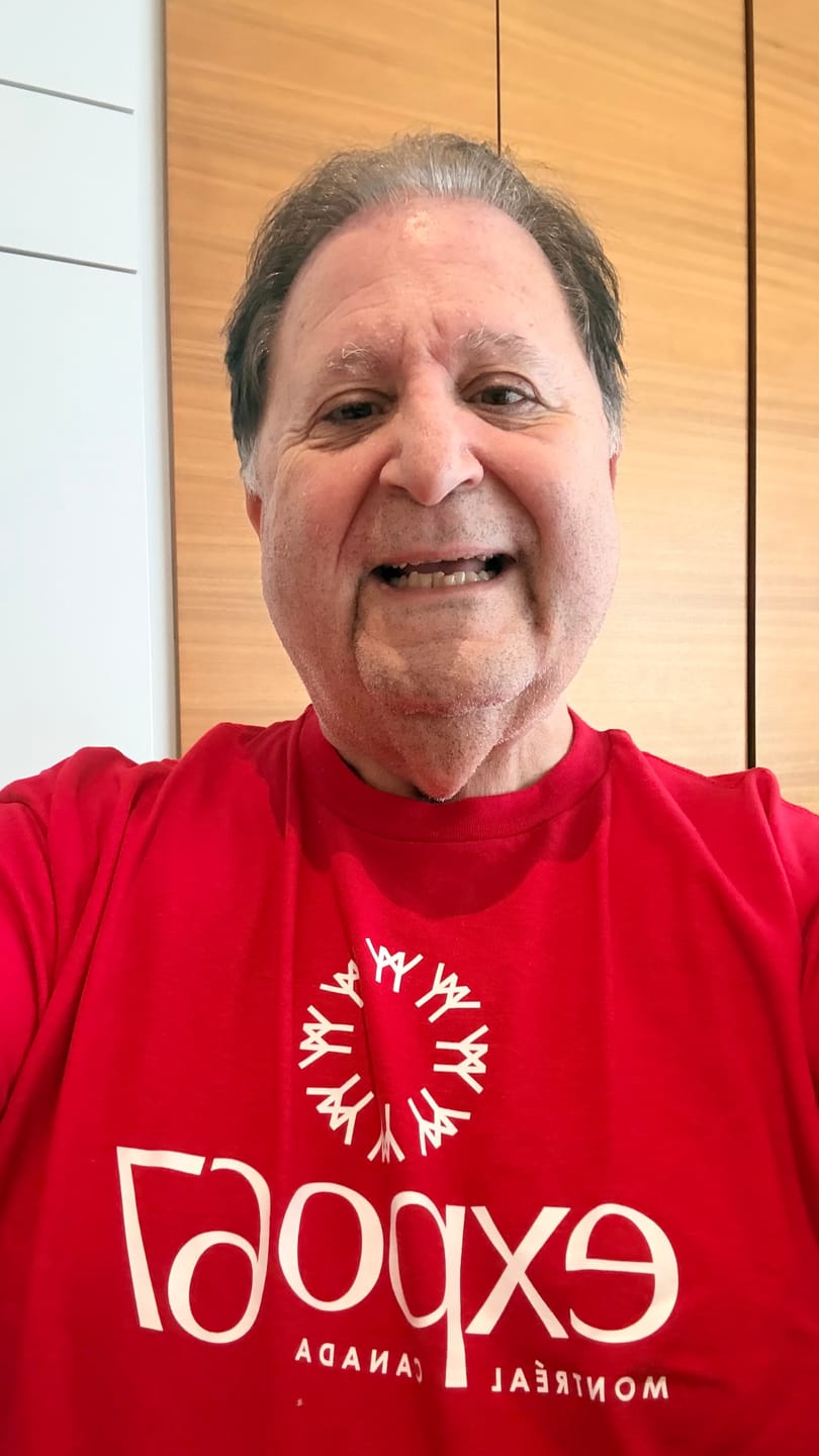 Customer photo review of Expo 67 White Vertical Logo T-shirt