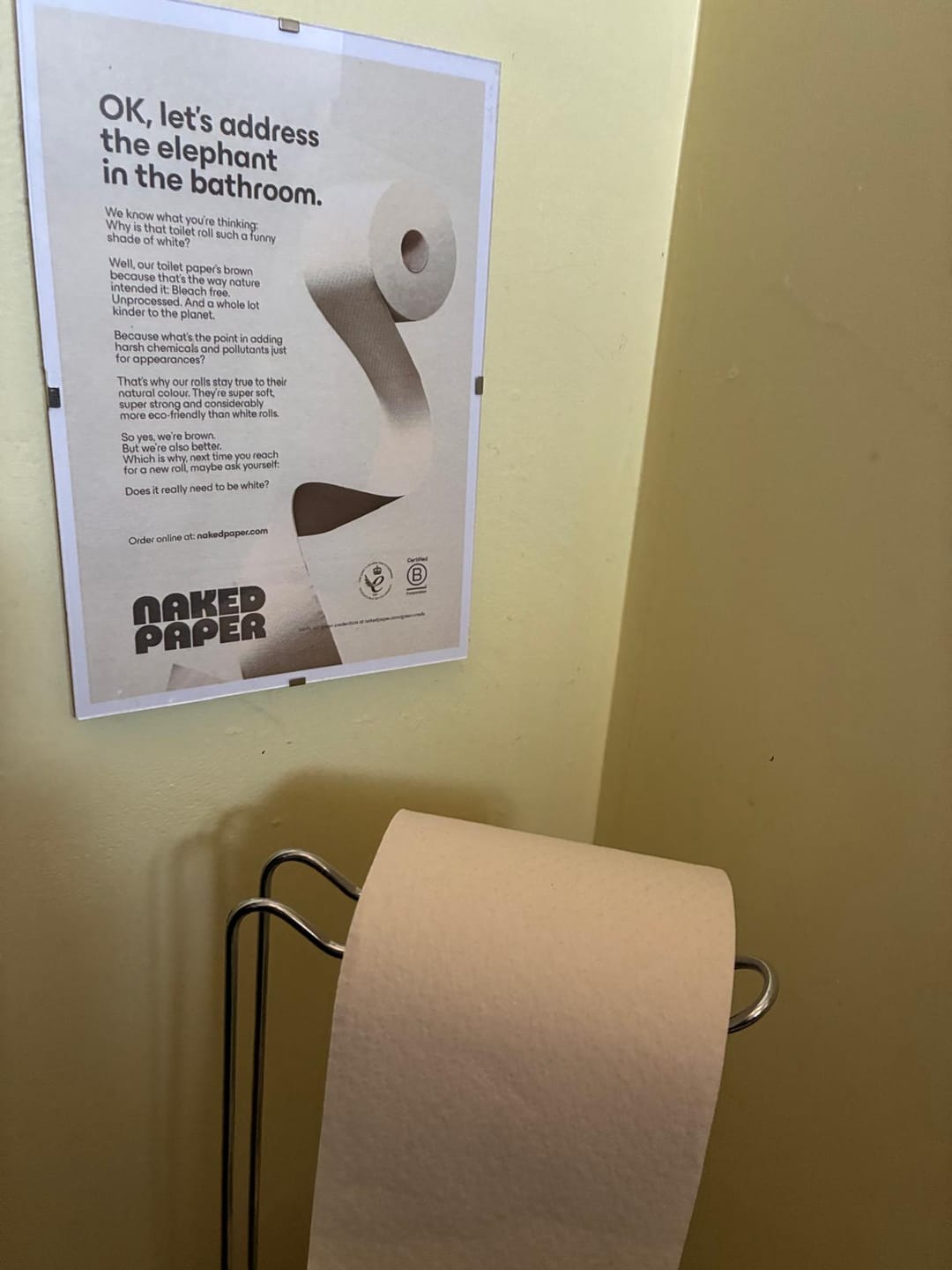 Customer photo review of Unbleached Bamboo Toilet Paper