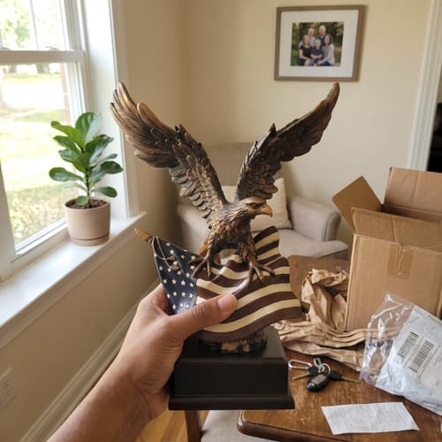 Customer photo review of Hand-Cast American Eagle Statue