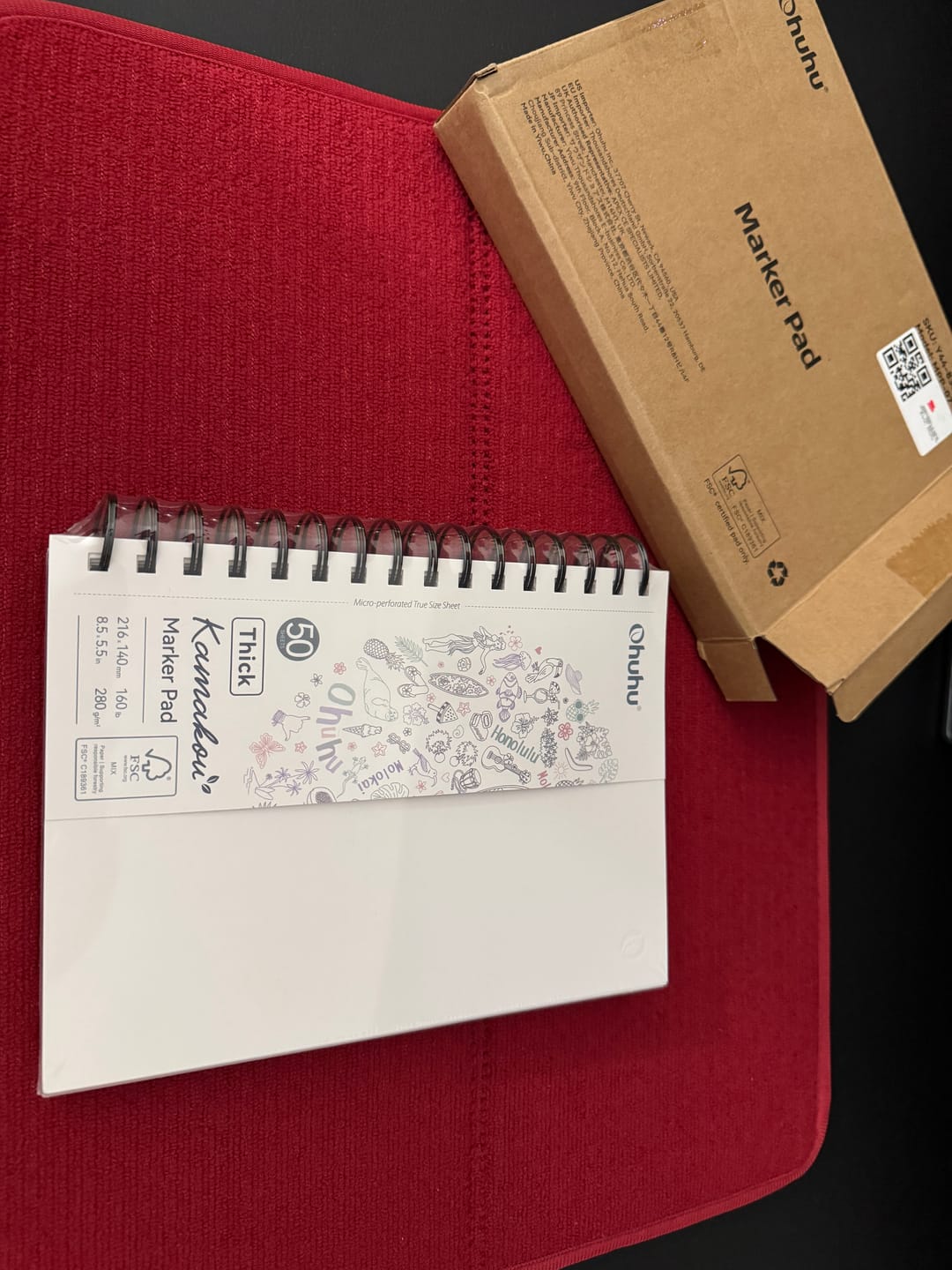 Customer photo review of Ohuhu Heavyweight Bleedproof Double-Sided Marker Pad, Spiral-Bound - Kamakou