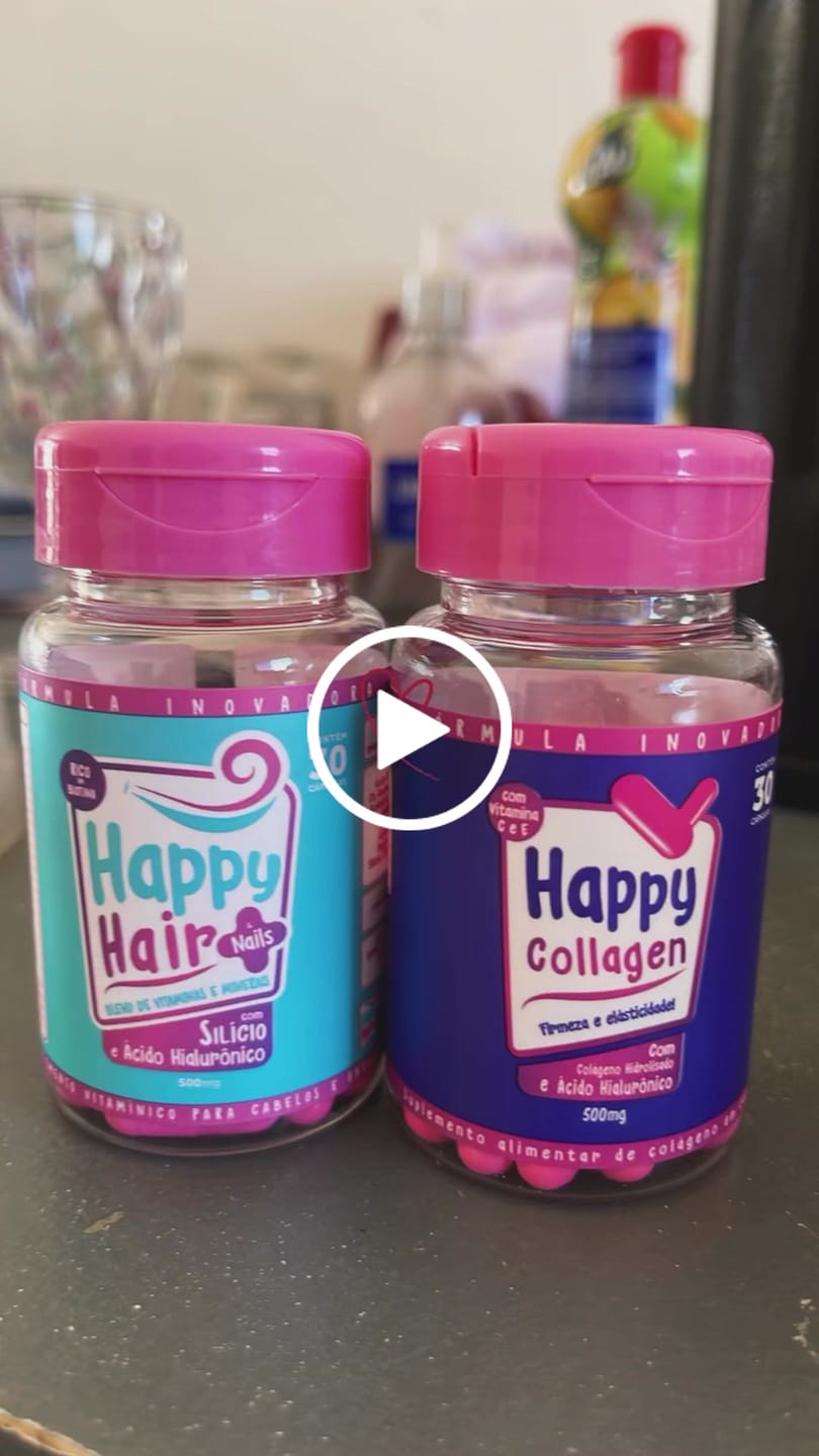 Customer video review of Happy Hair 3 Potes + 1 Colágeno Grátis
