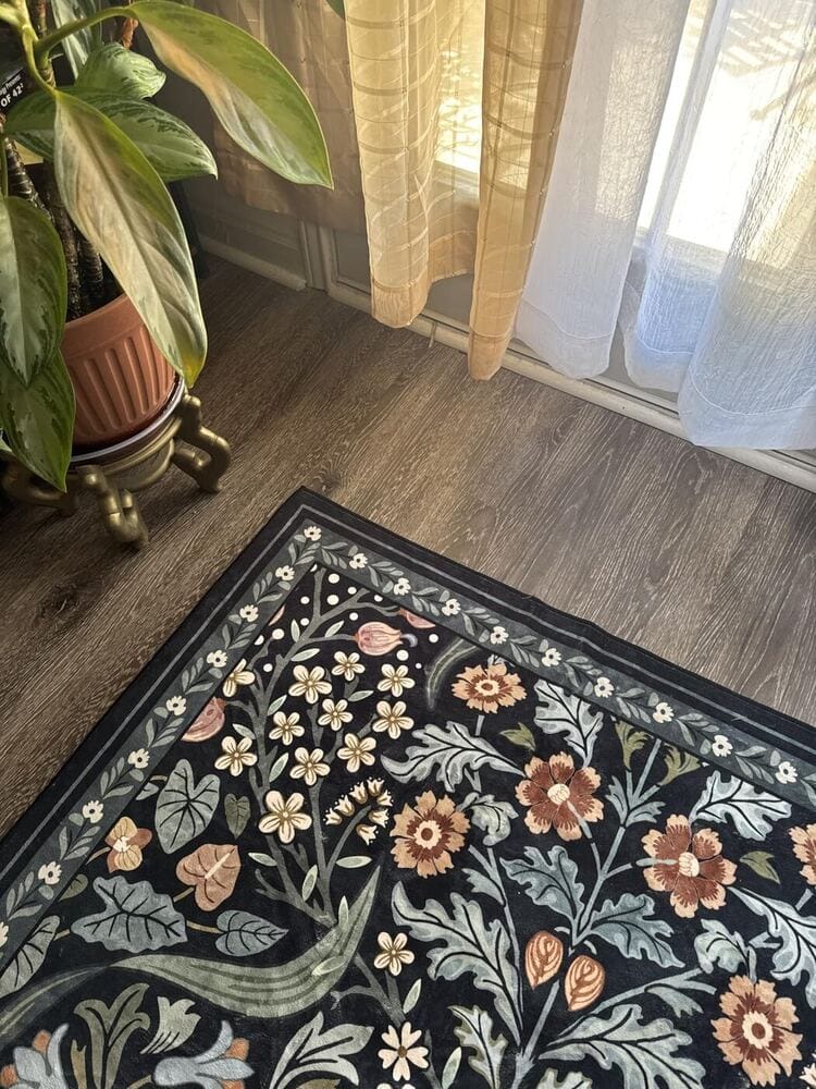 Customer photo review of Rug – Maximalism Vibrant Floral – Teal Haze