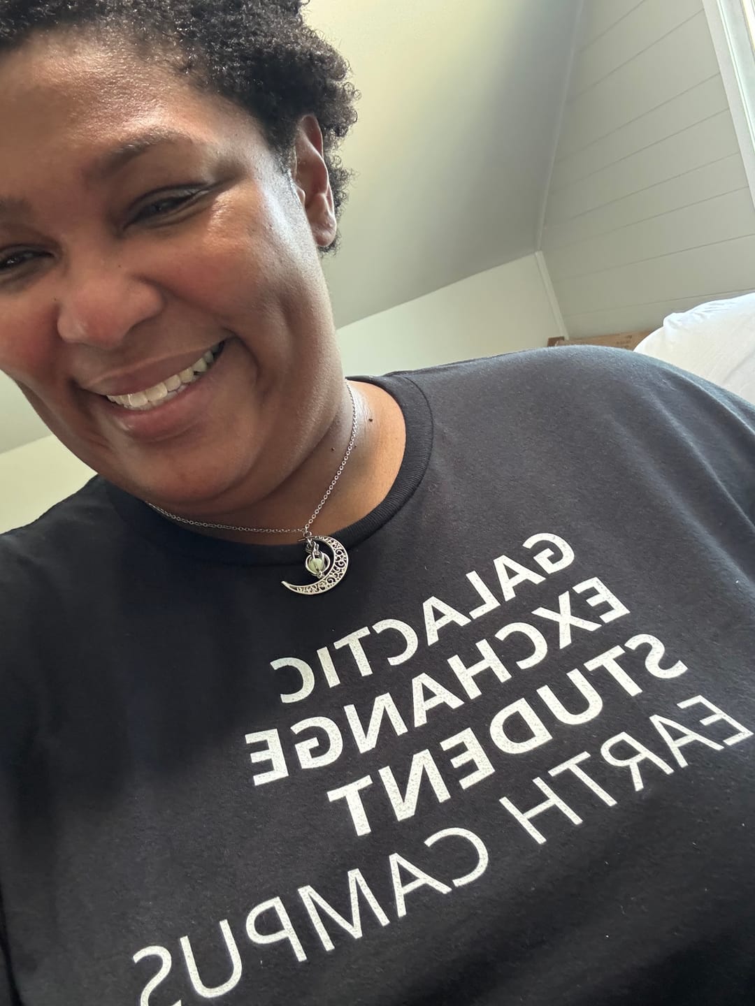 Customer photo review of Galactic Exchange Student - T-Shirt