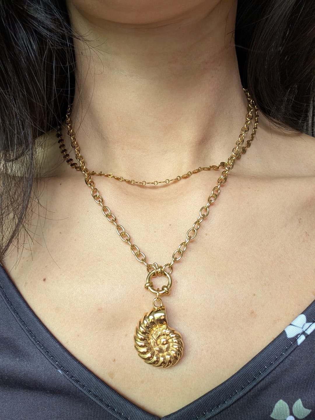 Customer photo review of Siren Shell Necklace