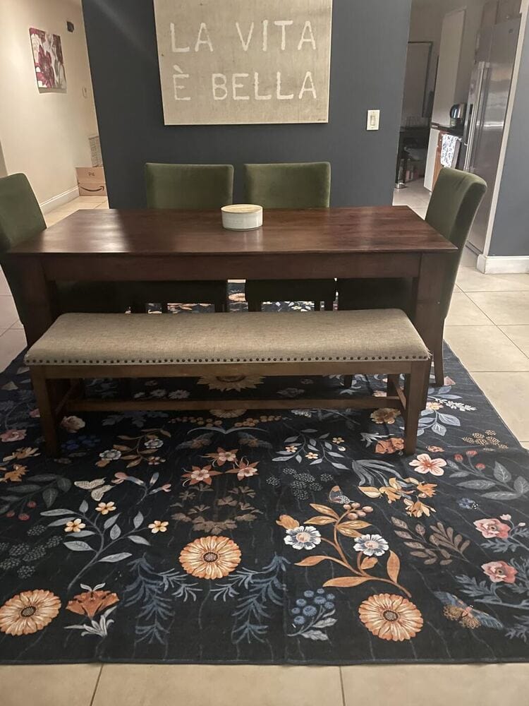 Customer photo review of Rug – Boho Botanical Floral – Warm Beige