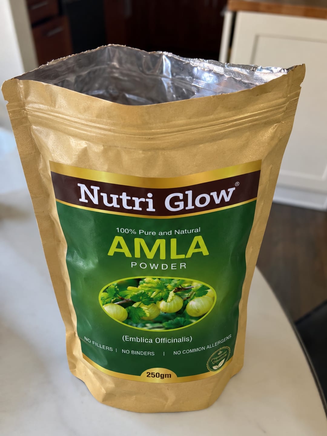 Customer photo review of Nutri Glow Organic Amla (Indian gooseberry) powder 250gms
