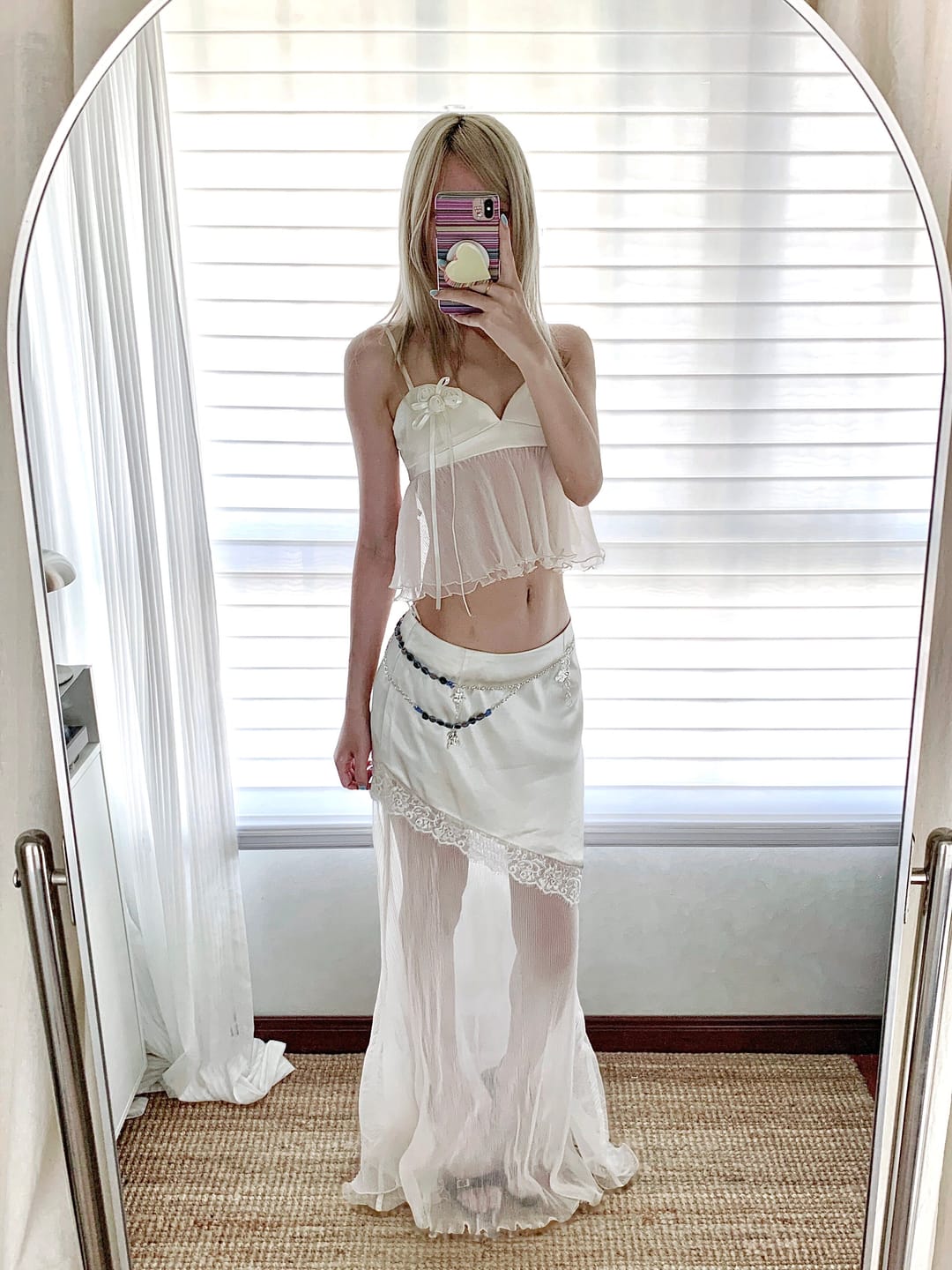 Customer photo review of Rase le sol Rose Veil Camisole & Sheer Skirt Set