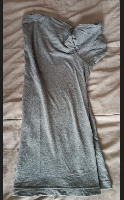 Customer photo review of 9 oz Cotton Tubular T-Shirt - Gray