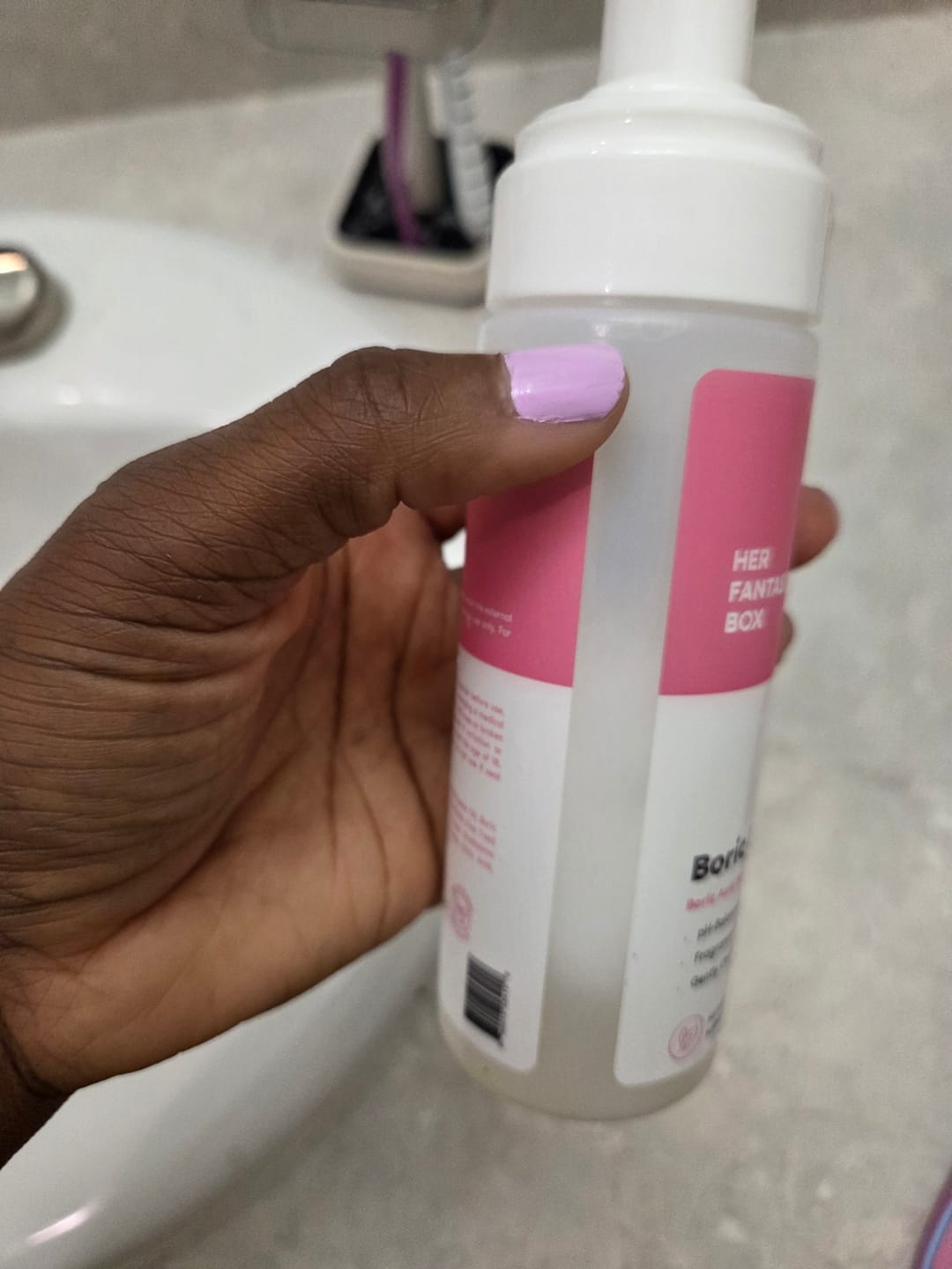Customer photo review of Boric Balance - Sensitive Boric Acid Foam pH Wash - Natural Ingredients