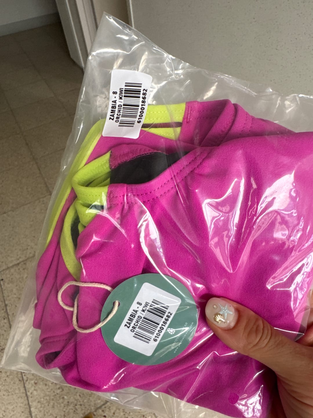 Customer photo review of ZAMBIA ONE PIECE - Orchid|Kiwi