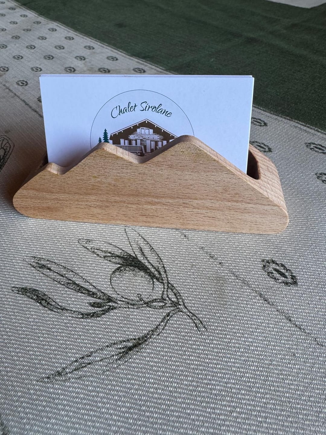 Customer photo review of Luca Wooden Business Card Stand